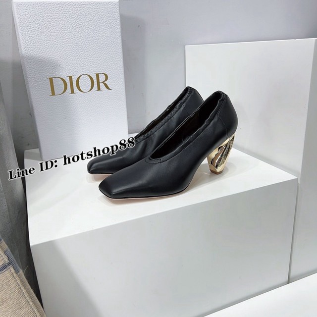 Dior迪奧2022ss專櫃最新春夏時裝秀高定系列金屬異性跟方頭高跟鞋 dx1686